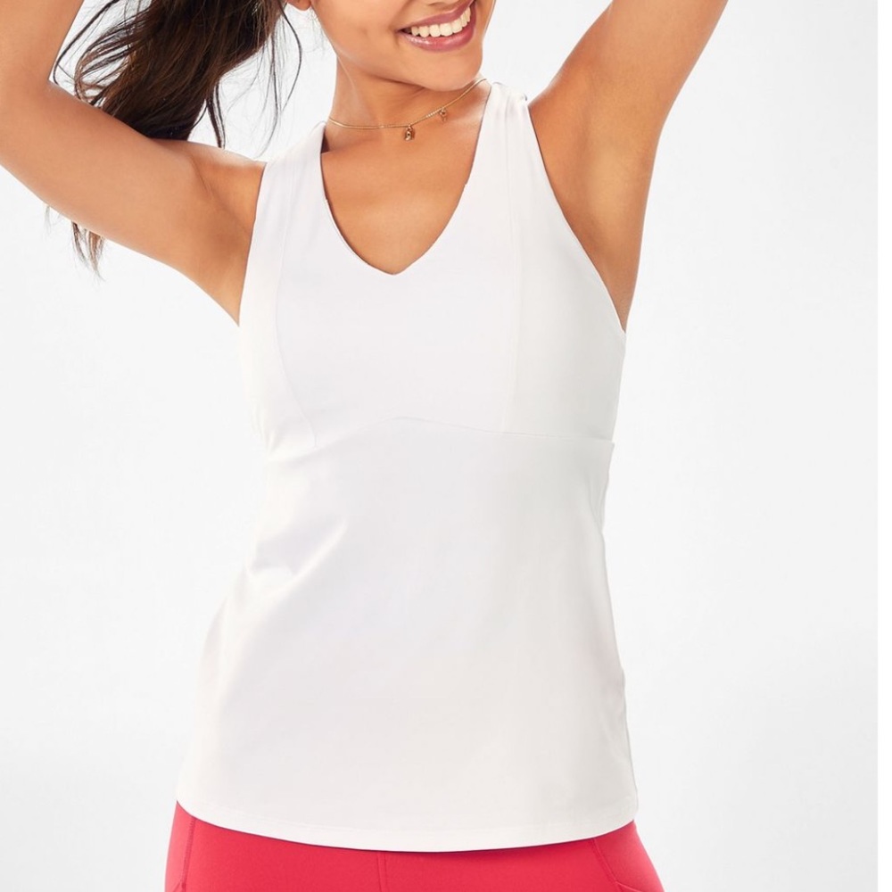 FABLETICS Mila On The Go Built In Tank White S Small NWT $60